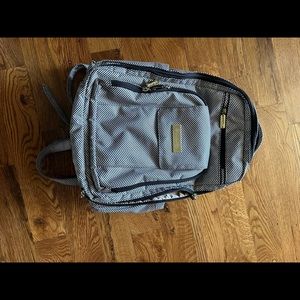 Jujube diaper bag. Black and white stripes with tons of storage!